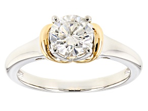 Moissanite Two Tone Platineve Ring 1.20ctw DEW