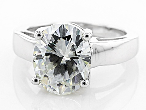 Moissanite Ring Platineve 4.20ct DEW