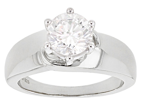 Moissanite Platineve Ring 1.90ct DEW