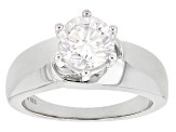 Moissanite Platineve Ring 1.90ct DEW