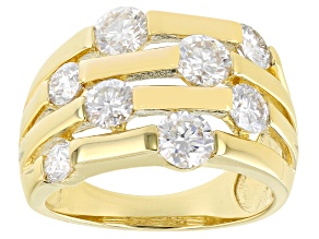 Moissanite 14k Yellow Gold Over Sterling Silver Ring 2.00ctw DEW