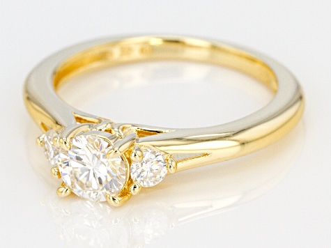Moissanite 14k Yellow Gold Over Silver Ring .80ctw D.E.W