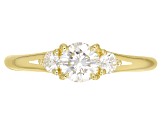 Moissanite 14k Yellow Gold Over Silver Ring .80ctw D.E.W