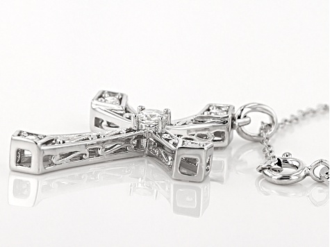 Moissanite Cross Pendant Platineve™ .57ctw DEW - MSN780 | JTV.com
