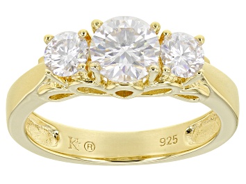 Picture of Moissanite 14k Yellow Gold Over Silver Ring 1.26ctw DEW
