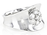 Moissanite Platineve Cluster Ring .70ctw DEW