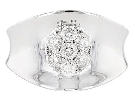 Moissanite Platineve Cluster Ring .70ctw DEW