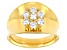 Moissanite 14k Yellow Gold Over Silver Cluster Ring
