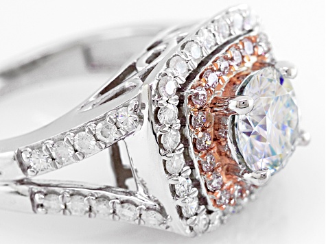 Moissanite And Pink Diamond Ring Platineve™