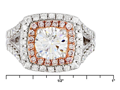 Moissanite And Pink Diamond Ring Platineve™