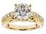 Moissanite 14k Yellow Gold Over Sterling Silver Ring 2.92ctw DEW