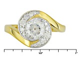 Moissanite 14k Yellow Gold Over Silver Ring 1.12ctw D.E.W