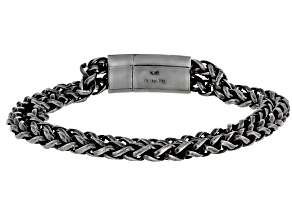 Stainless Steel Double Row Mens Link Bracelet