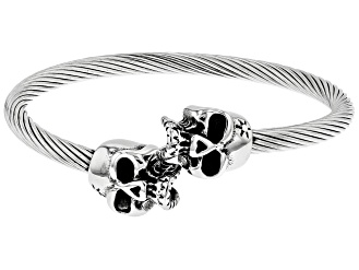 Stainless Steel Mens Skull Bracelet.