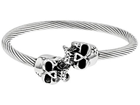 Stainless Steel Mens Skull Bracelet.