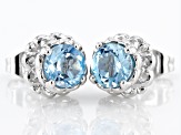 Sky Blue Topaz Stainless Steel Earrings 1.87ctw