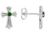 Green Chrome Diopside Rhodium Over Stainless Steel Cross Earrings 0.14ctw