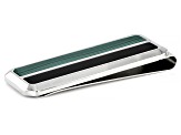 Green Malachite And Black Agate Stainless Steel Men's Money Clip