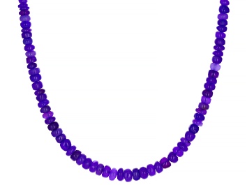 Picture of Purple Ethiopian Opal Rhodium Over Sterling Silver Bead Necklace
