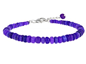 Purple Ethiopian Opal Rhodium Over Sterling Silver Bracelet