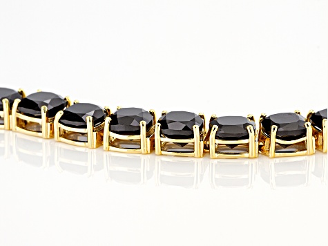 Black Spinel 18k Yellow Gold Over Sterling Silver Bracelet 38.12ctw