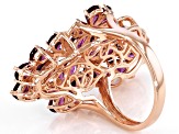 Raspberry Rhodolite 18k Rose Gold Over Silver Ring 5.88ctw