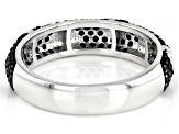 Black Spinel Rhodium Over Sterling Silver Band Ring 0.66ctw