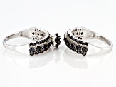 Black Spinel Rhodium Over Sterling Silver Set of 2 Rings 1.95ctw