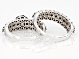 Black Spinel Rhodium Over Sterling Silver Set of 2 Rings 1.95ctw