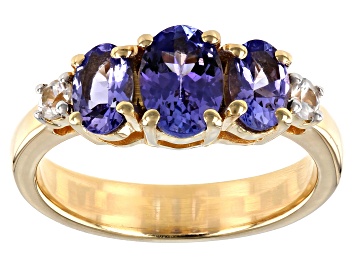 Picture of Blue Tanzanite 18K Yellow Gold Over Sterling Silver Ring 1.58ctw