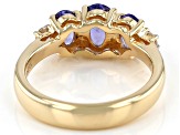 Blue Tanzanite 18K Yellow Gold Over Sterling Silver Ring 1.58ctw