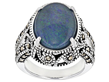 Picture of Multi-color Opal Triplet Sterling Silver Ring