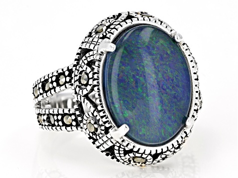 Multi-color Opal Triplet Sterling Silver Ring - MVH085 | JTV.com