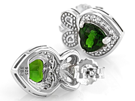 1.60 Ct Oval Green Chrome Diopside 925 Sterling Silver Leverback Earrings