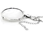 White Mother-Of-Pearl Rhodium Over Silver Pendant with Chain