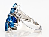 London Blue Topaz Rhodium Over Sterling Silver Ring 3.73ctw
