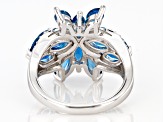 London Blue Topaz Rhodium Over Sterling Silver Ring 3.73ctw