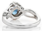 Blue lab created alexandrite rhodium over sterling silver ring 1.30ctw
