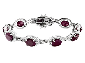 Red Ruby Rhodium Over Sterling Silver Bracelet 20.92ctw
