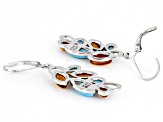 Brown Amber Rhodium Over Sterling Silver Dangle Earrings