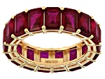 Red Lab Created Ruby 18k Yellow Gold Over Sterling Silver Band Ring 10.80ctw