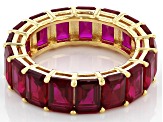 Red Lab Created Ruby 18k Yellow Gold Over Sterling Silver Band Ring 10.80ctw