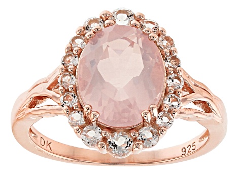 Pink Rose Quartz 18k Rose Gold Over Silver Ring .54ctw - MVH222 | JTV.com