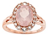 Pink Rose Quartz 18k Rose Gold Over Silver Ring .54ctw