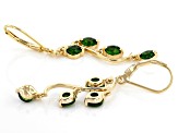 Green Chrome Diopside 18K Yellow Gold Over Sterling Silver Dangle Earrings 2.30ctw