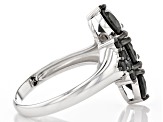 Black Spinel Rhodium Over Sterling Silver Ring 2.93ctw