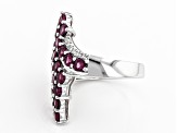 Purple Rhodolite Rhodium Over Sterling Silver Ring 2.97ctw