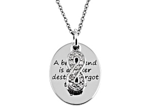 .10ctw White Diamond Sterling Silver infinity inspirational Pendant With Chain