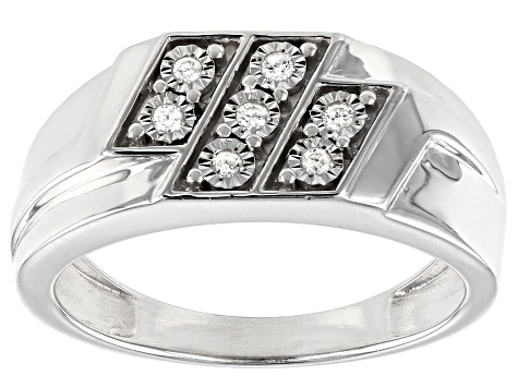 White Diamond Rhodium Over Sterling Silver Mens Ring 10ctw Mvi052 Jtv Com