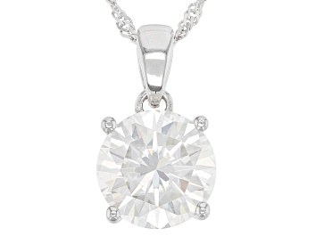 Picture of Moissanite Platineve Solitaire Pendant 5.37ct DEW